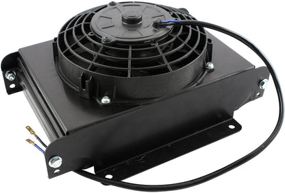 25 Row Universal Modular Oil Cooler with Fan & Shroud   330mm L x 255mm H x 150mm D. -10 Female ORB Threads