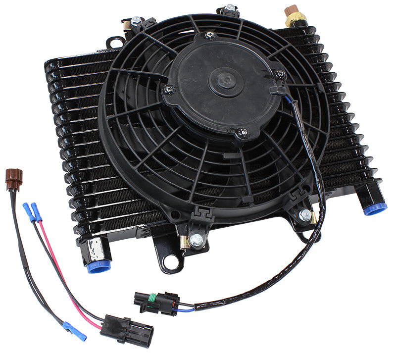 Competition Oil & Transmission Cooler 13.5" x 9" x 3.95"  Fan & Switch with 1/2" NPT