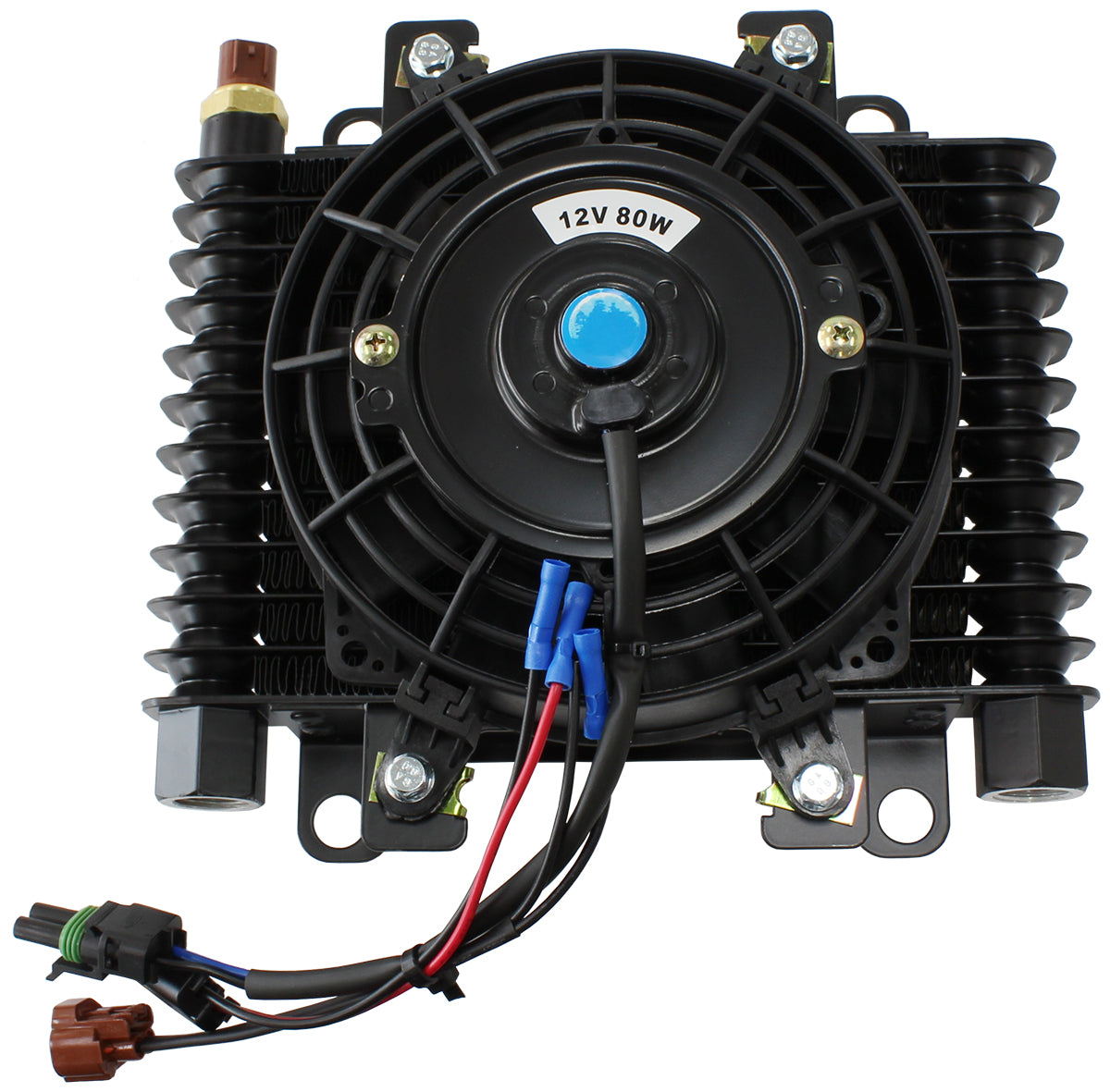 Competition Oil & Transmission Cooler   1/2" NPT, 10" x 7-1/2" x 3-1/2", with Fan & Switch