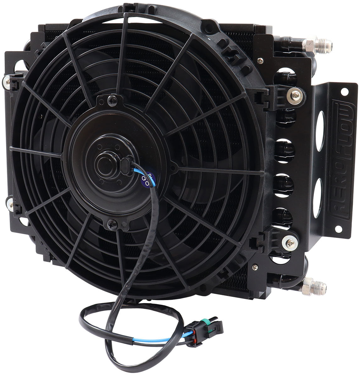 Aeroflow Dual Circuit Fluid Cooler with Fan   Male -6 AN, 15.75" x 11.5" x 5"