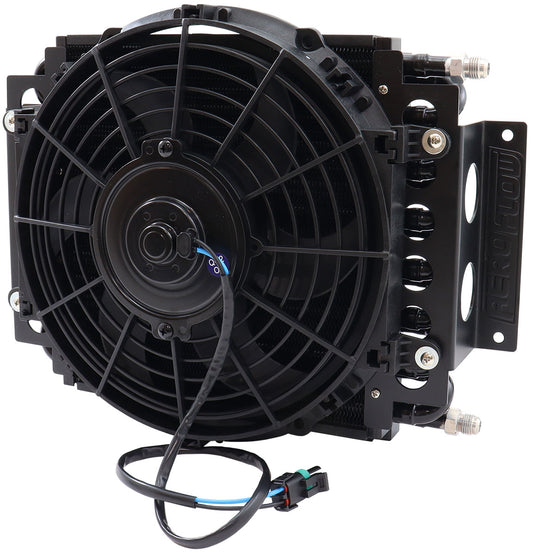 Aeroflow Dual Circuit Fluid Cooler with Fan   Male -6 AN, 15.75" x 11.5" x 5"