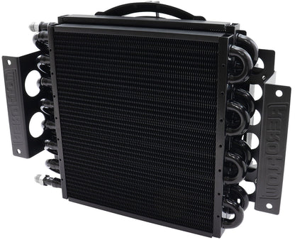 Aeroflow Dual Circuit Fluid Cooler with Fan   Male -6 AN, 15.75" x 11.5" x 5"
