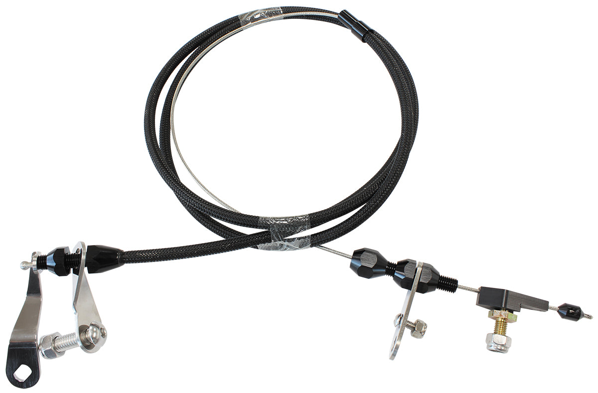 Kickdown Cable With Black Stainless Steel Cover & Black Ends  Suit Ford C6 Transmission
