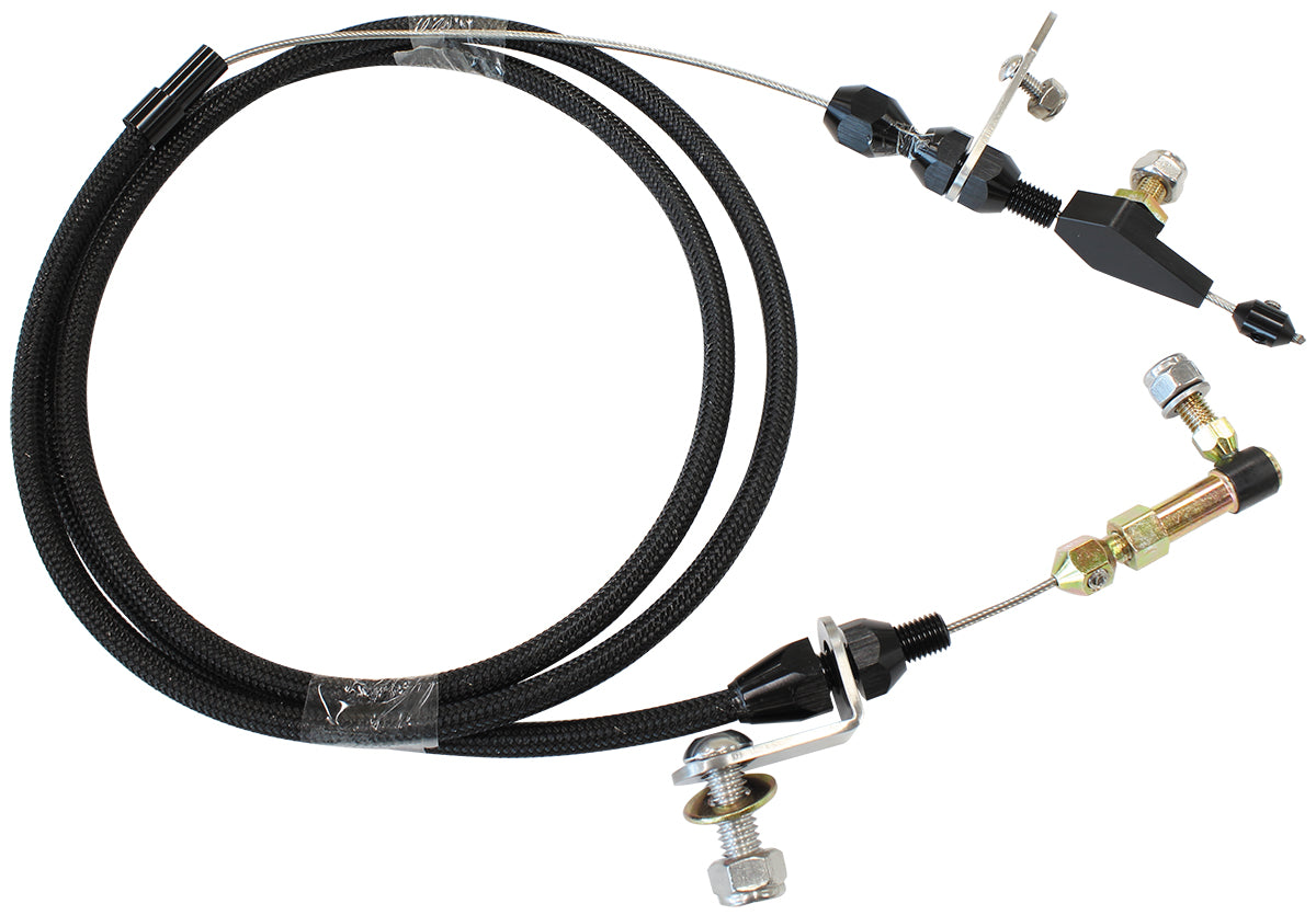 Kickdown Cable With Black Stainless Steel Cover & Black Ends  Suit GM Powerglide Transmission