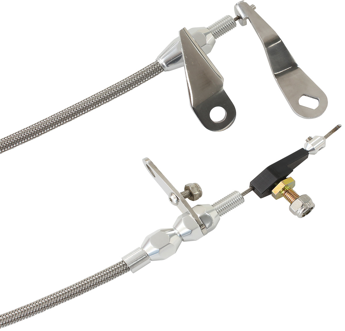 Kickdown Cable With Stainless Steel Cover & Chrome Ends   Suit Ford C4 Transmission