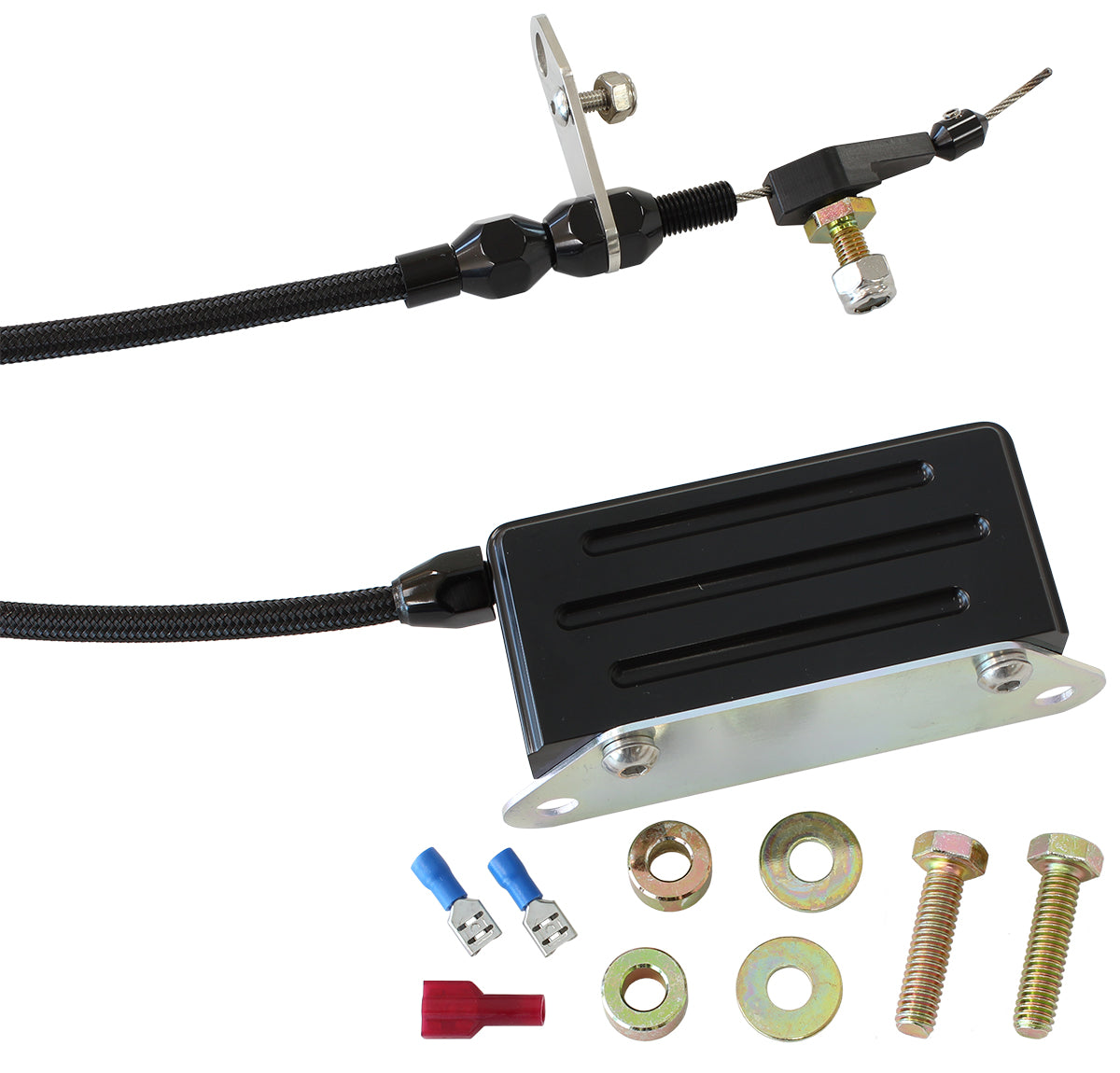 Kickdown Cable With Black Stainless Steel Cover & Black Ends  Suit GM TH400 Transmission