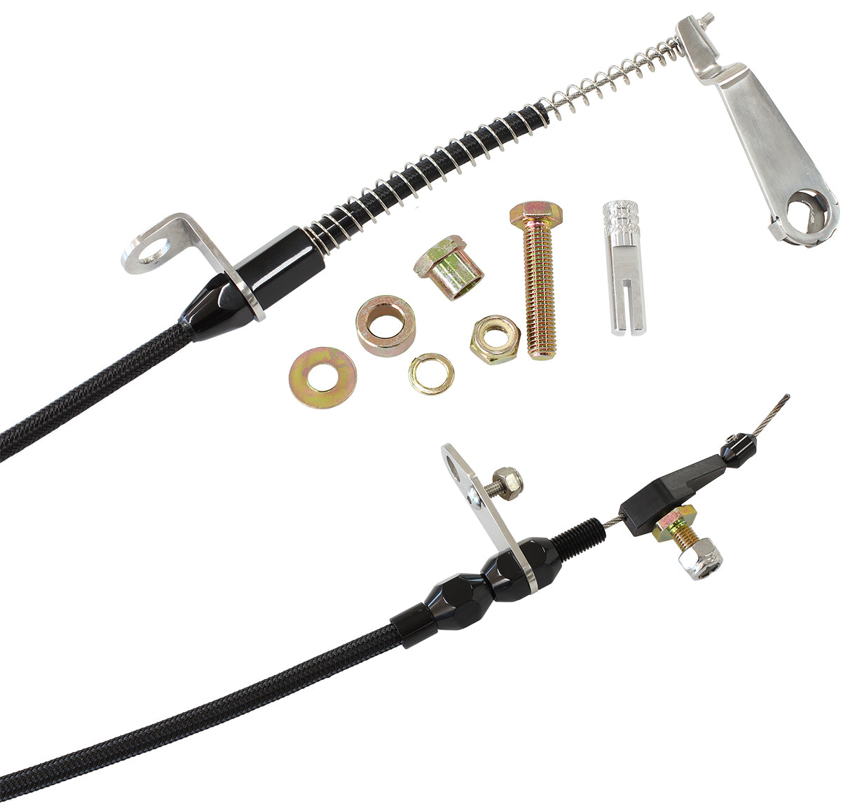 Kickdown Cable With Black Stainless Steel Cover & Black Ends  Suit Ford AOD Transmission