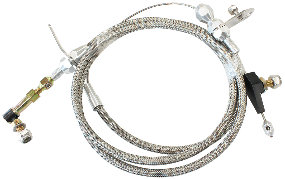 Kickdown Cable With Stainless Steel Cover & Chrome Ends   Suit Chrysler Torqueflite 904 Transmission
