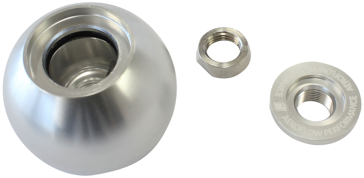 Bang Shift Billet Round Gear Knob with Bare Button Boss    Silver Finish