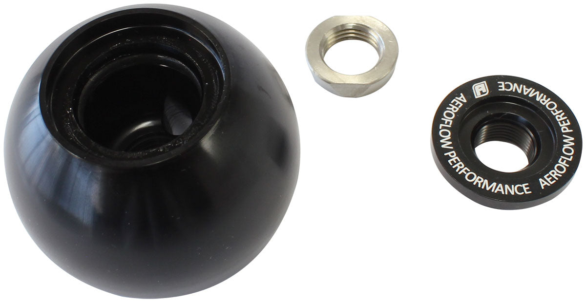 Bang Shift Billet Round Gear Knob with Bare Button Boss    Black Finish