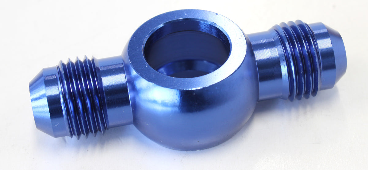Alloy Double Ended AN Banjo   14mm (9/16") to -6AN, Blue Finish