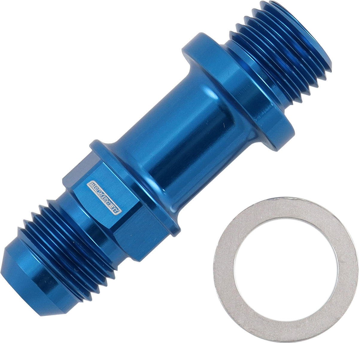 Water Inlet/Outlet Male -6AN to M14 x 1.5mm Long Extension (Blue)   Suit Boosted Turbocharger, 51mm Overall Length