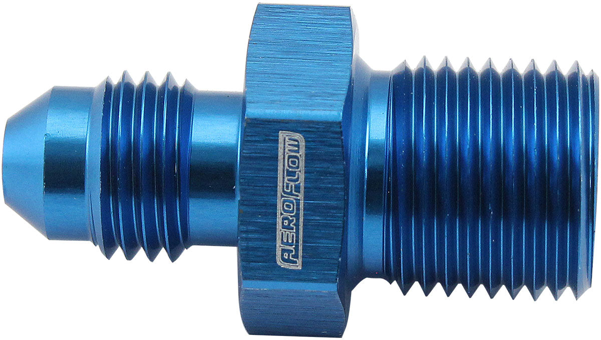 Metric to Male Flare Adapter M14 x 1.25mm to -6AN   Blue Finish
