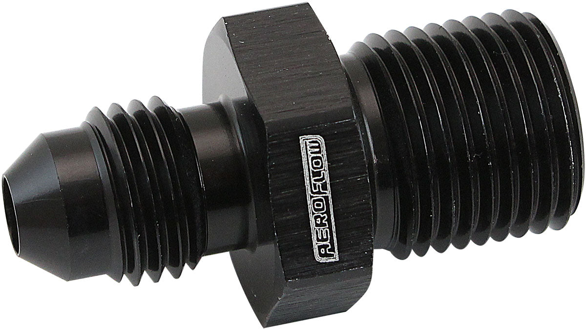 Metric to Male Flare Adapter M14 x 1.25mm to -6AN   Black Finish