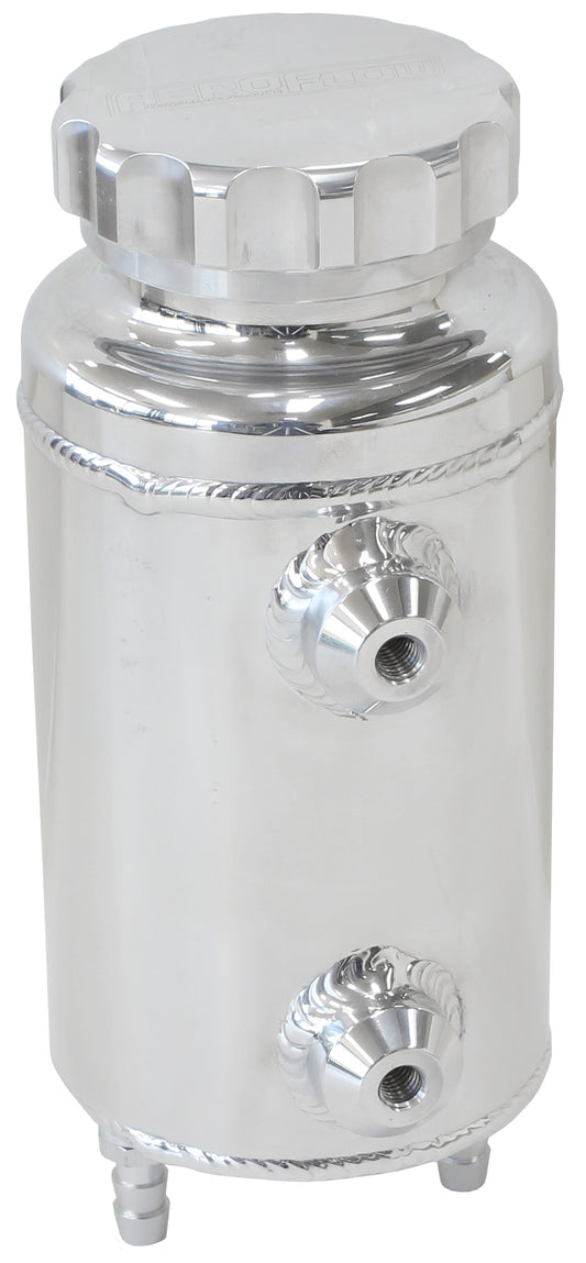 Universal 800mL Radiator Overflow Tank - Polished Finish    7-1/2" Height x 3-1/2" Diameter