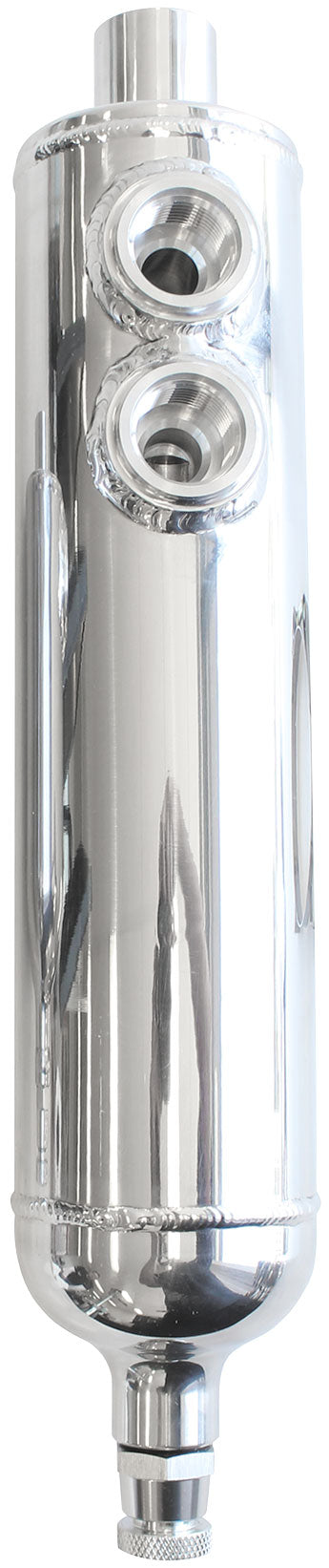 1.25L Universal Breather Tank - Polished Finish   16-3/8" Height x 3-1/8" Diameter, 2 x -12 ORB Ports