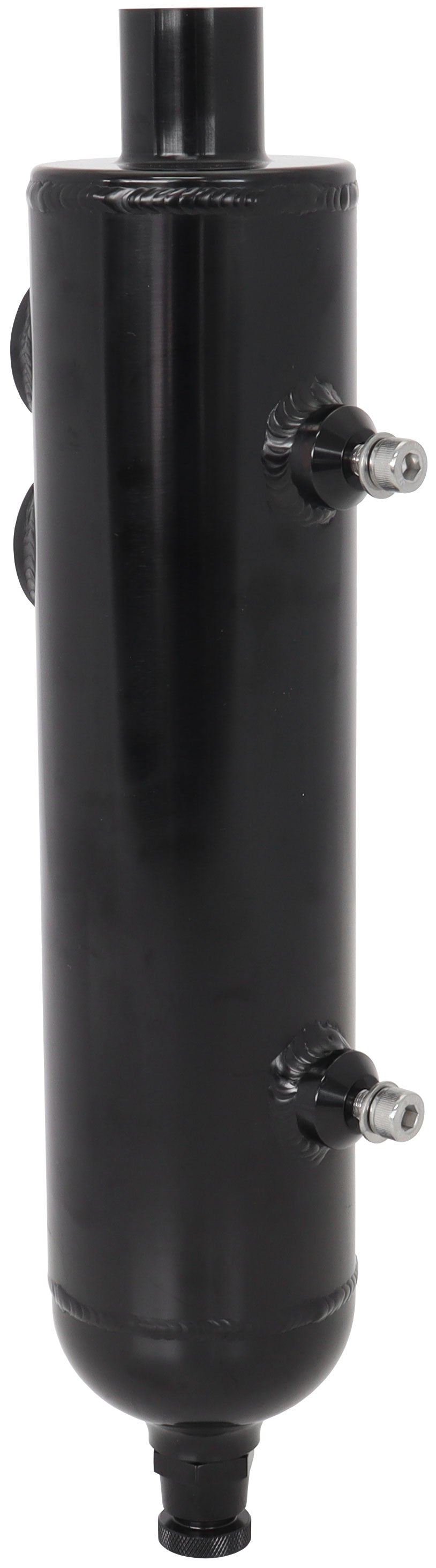 1.25L Universal Breather Tank - Black Finish   16-3/8" Height x 3-1/8" Diameter, 2 x -12 ORB Ports
