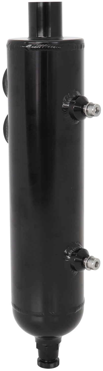 1.25L Universal Breather Tank - Black Finish   16-3/8" Height x 3-1/8" Diameter, 2 x -12 ORB Ports