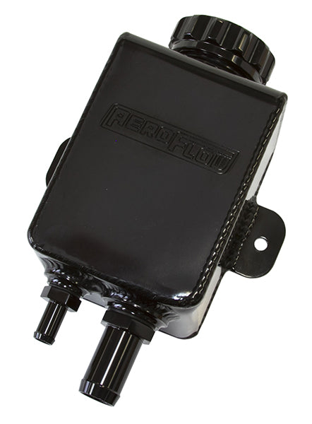 Fabricated Square Power Steering Reservoir - Black  With -10 ORB and -6 ORB Ports