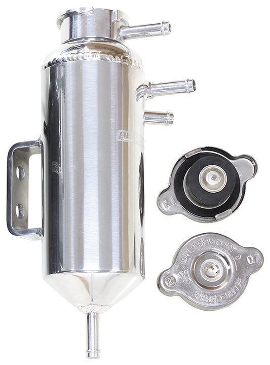 Universal Header Tank - Polished  With 5/16" Male Barbs, Radiator Cap & Blanking Cap