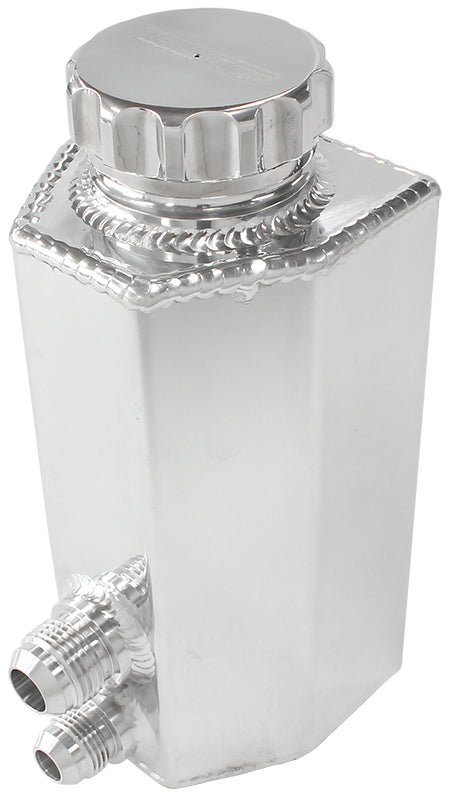 Universal Fabricated Power Steering Tank - Polished  With -8AN & -10AN Ports, 660ml (22.5oz)