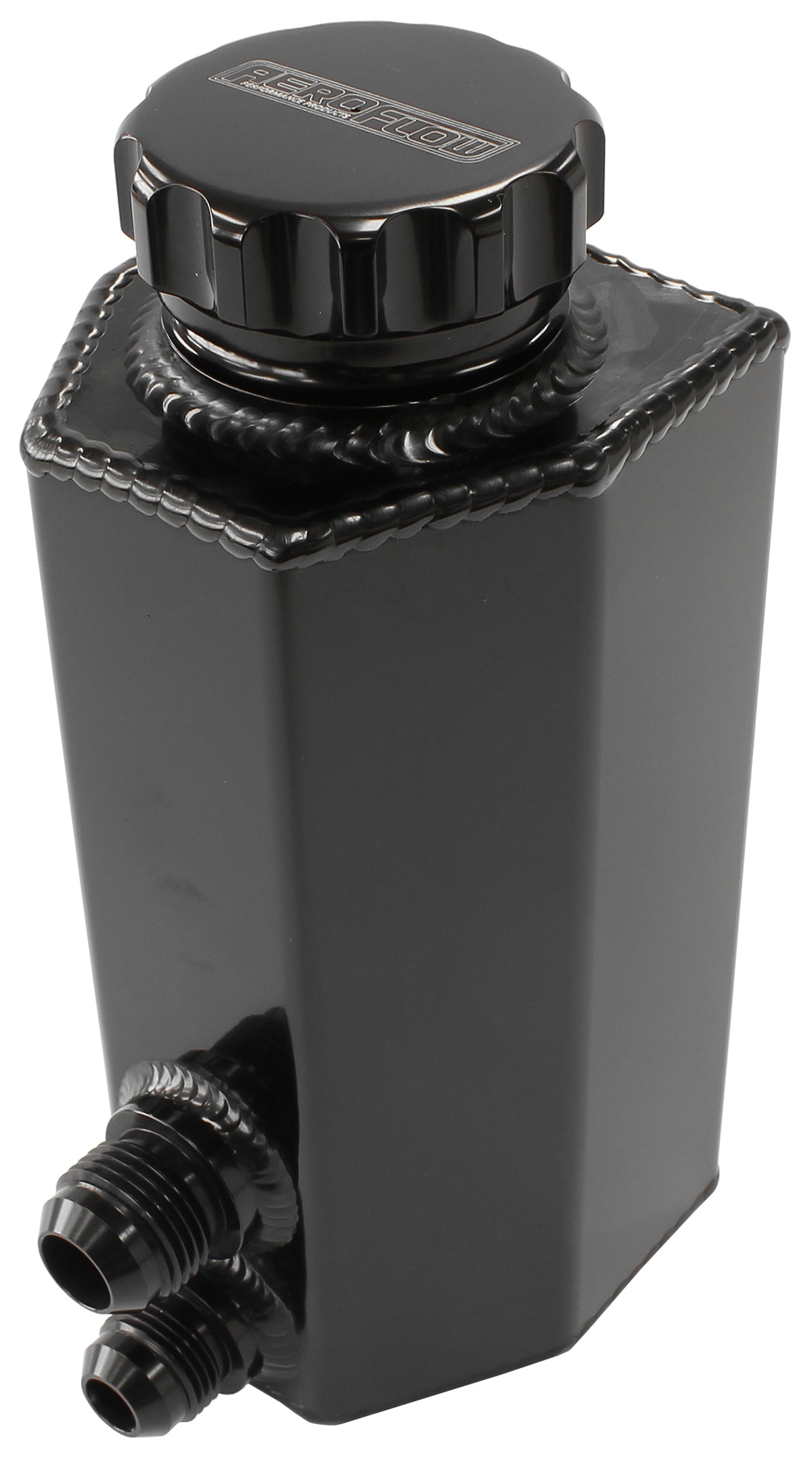 Universal Fabricated Power Steering Tank - Black   With -8AN & -10AN Ports, 660ml (22.5oz)