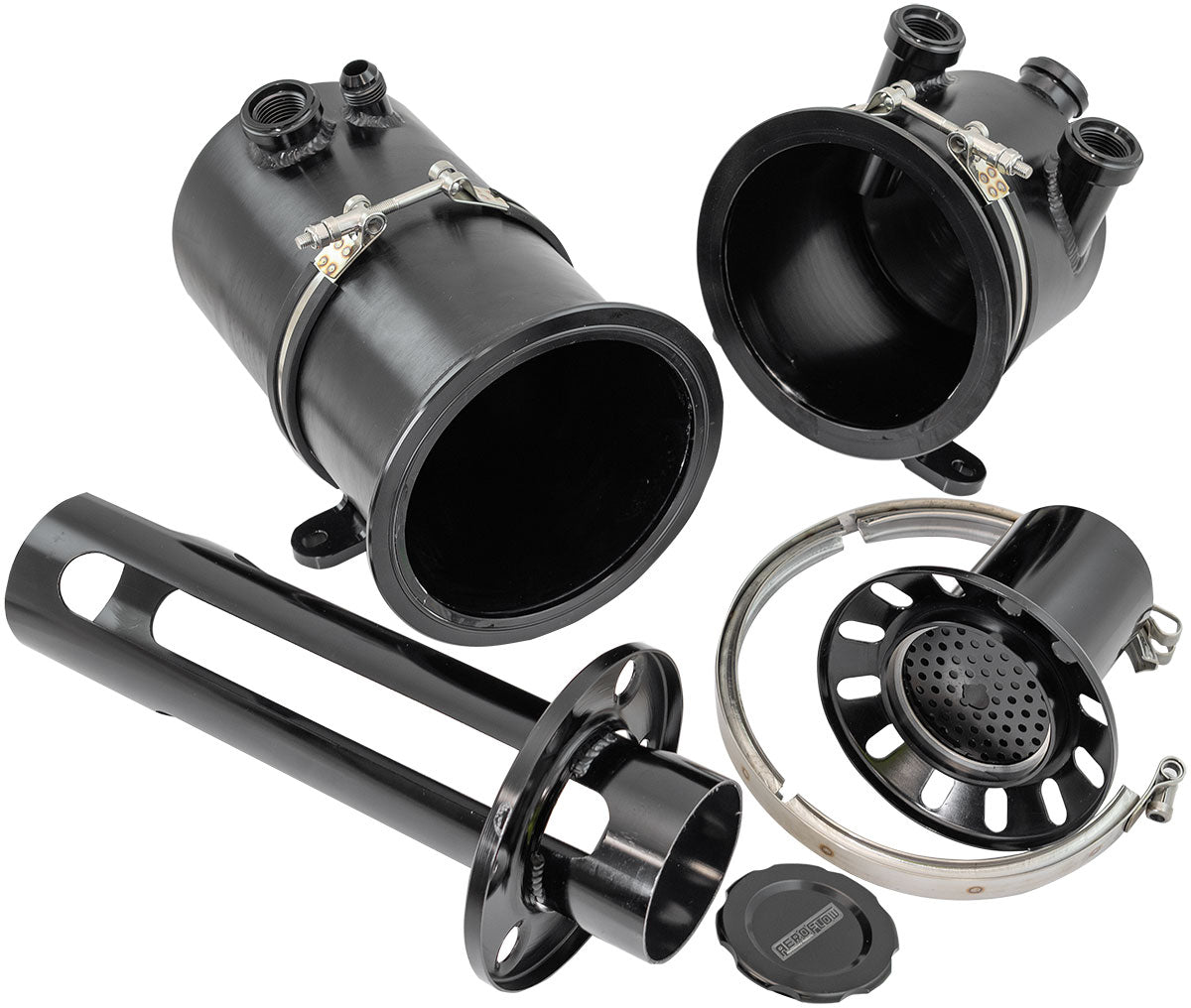 Aeroflow Dry Sump Tank - 7.5 Litre (2 Gallon), Black Finish    19.5" (495mm) Height x 6" (152mm) Diameter