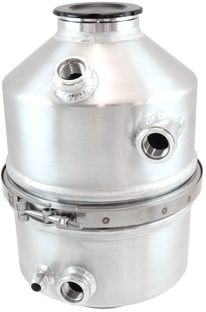 Aeroflow Dry Sump Tank - 11.3 Litre (3 Gallon), Raw Aluminium Finish    16" (406mm) Height x 9" (228mm) Diameter