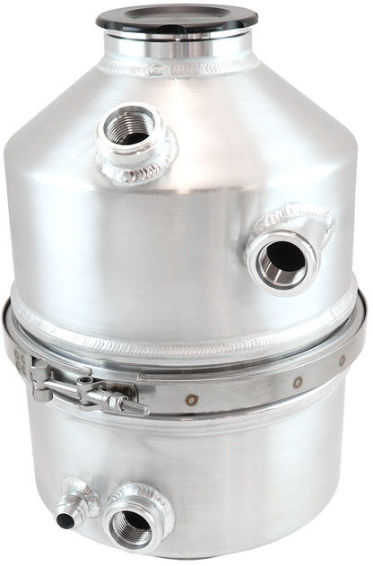 Aeroflow Dry Sump Tank - 11.3 Litre (3 Gallon), Raw Aluminium Finish    16" (406mm) Height x 9" (228mm) Diameter