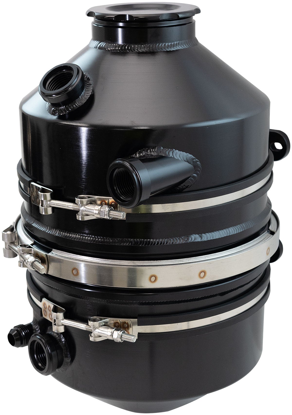 Aeroflow Dry Sump Tank - 11.3 Litre (3 Gallon), Black Finish    16" (406mm) Height x 9" (228mm) Diameter