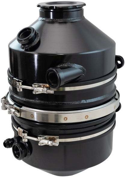 Aeroflow Dry Sump Tank - 11.3 Litre (3 Gallon), Black Finish    16" (406mm) Height x 9" (228mm) Diameter