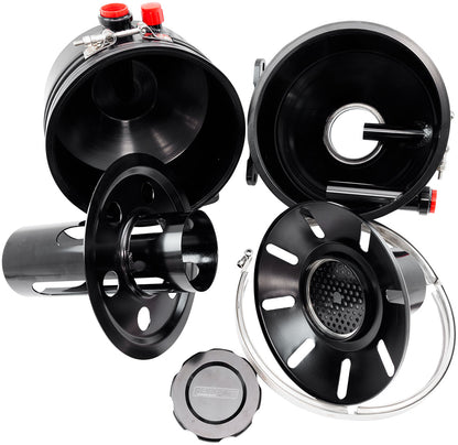 Aeroflow Dry Sump Tank - 11.3 Litre (3 Gallon), Black Finish    16" (406mm) Height x 9" (228mm) Diameter
