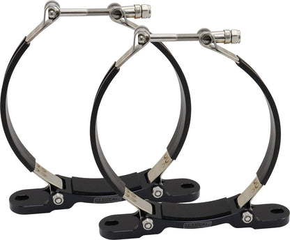 Aeroflow Dry Sump Tank Mounting Brackets suit 6" Diameter Tank    Black Finish, Sold As a Pair