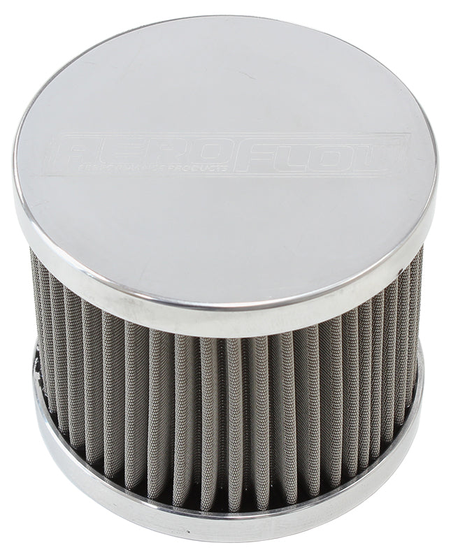 Aeroflow Stainless Steel Billet Breather  -8AN Female, Polished Finish