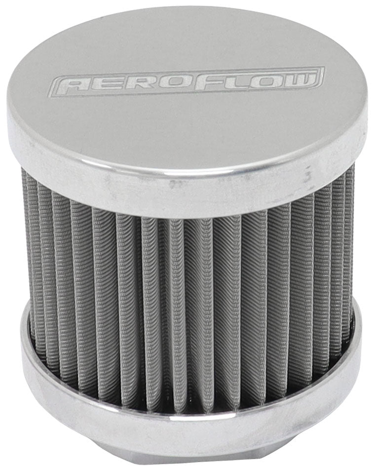 Aeroflow Stainless Steel Small Billet Breather  -10AN Female, Polished Finish