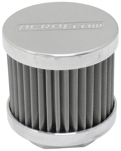 Aeroflow Stainless Steel Small Billet Breather  -10AN Female, Polished Finish