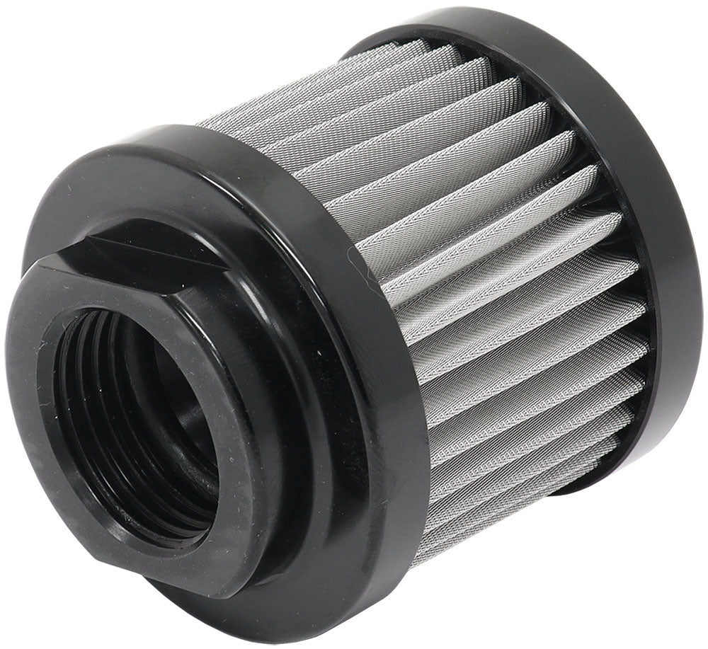 Aeroflow Stainless Steel Small Billet Breather  -10AN Female, Black Finish