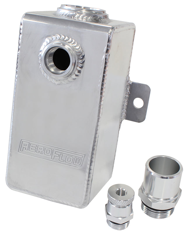 Universal Breather Tank - Polished  1.1 liter / 37oz capacity, accepts 1-3/8" breather & -10 ORB hose fitting
