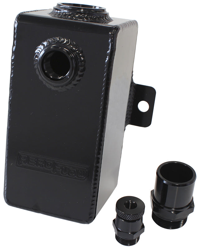 Universal Breather Tank - Black   1.1 liter / 37oz capacity, accepts 1-3/8" breather & -10 ORB hose fitting