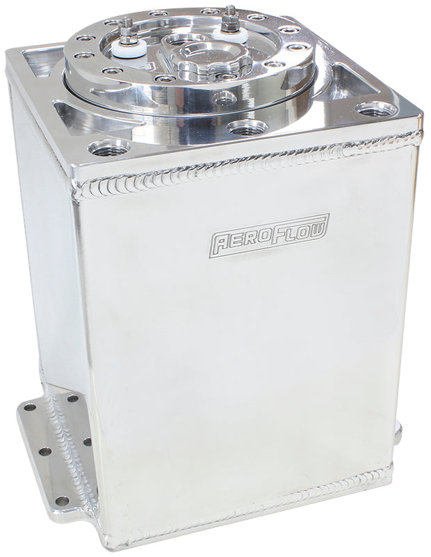 Triple EFI Pump Compact Surge Tank - Polished   7 Litre (1.85 Gal), -10 ORB Outlet With -8 ORB Return
