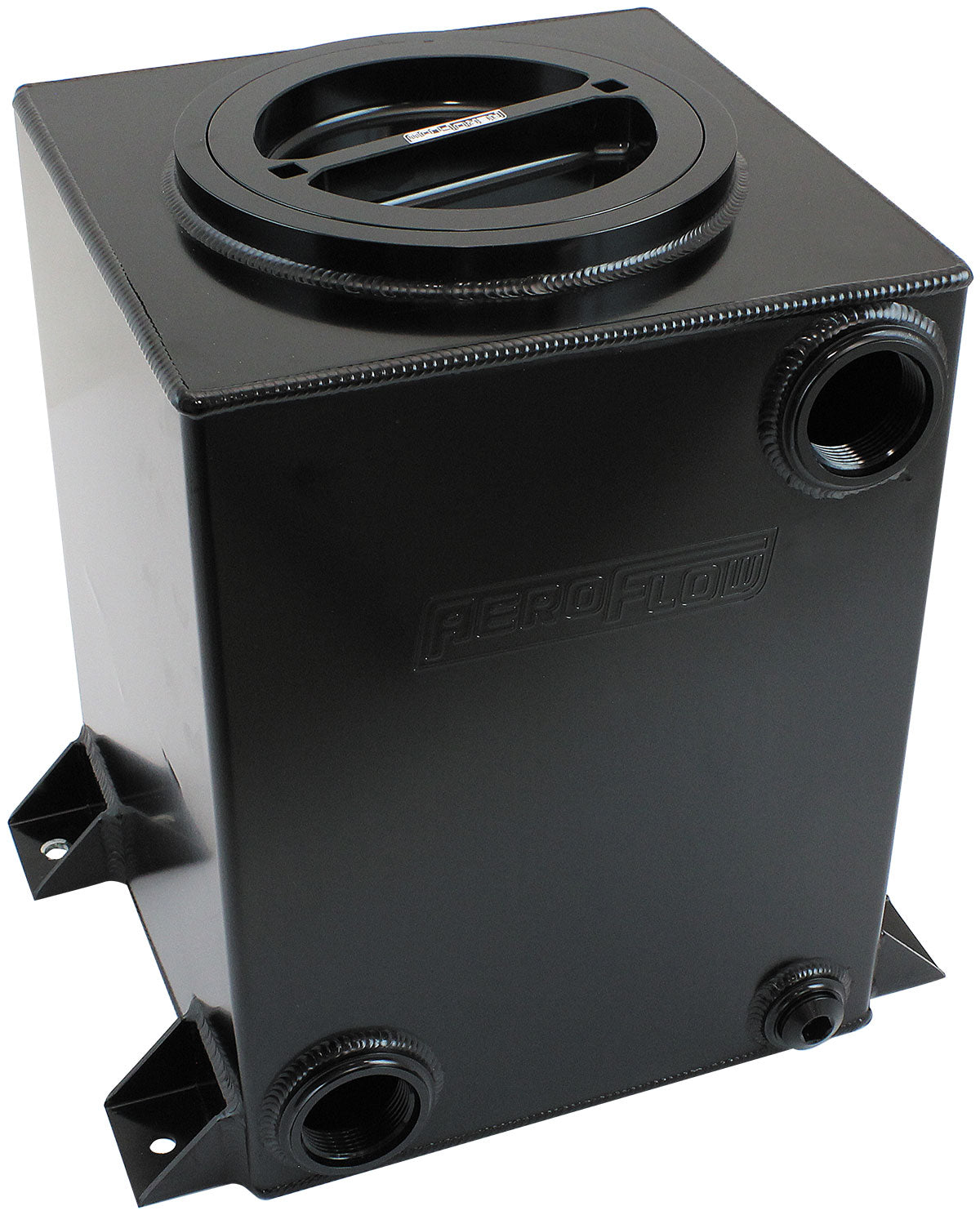 Aeroflow Universal Water / Ice Tank - Black  -20 ORB Inlet/Outlet With 6" Cap