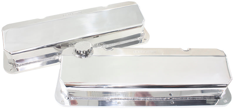 Ford Cleveland Fabricated Billet Valve Covers  Polished Finish. Sold as a Pair