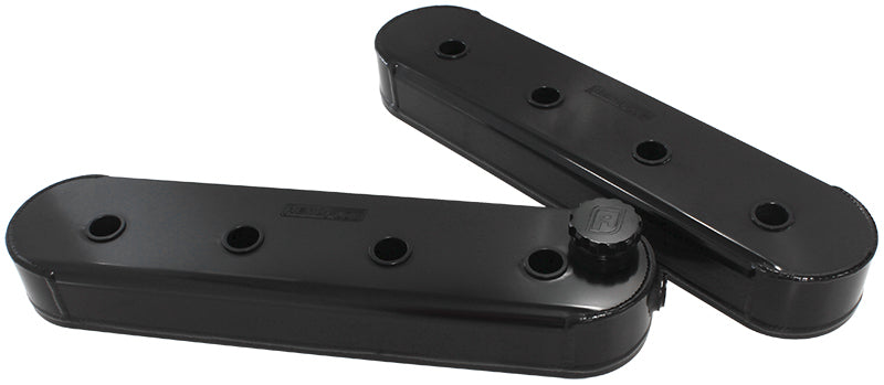 GM LS Series Fabricated Billet Valve Covers  Black Finish. Sold as a Pair