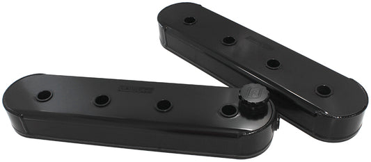 GM LS Series Fabricated Billet Valve Covers  Black Finish. Sold as a Pair
