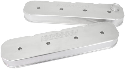 Aeroflow GM LS Billet Valve Cover Set, Raw Finish with Aeroflow Logo   Suit GM LS Series Engines. No Coil Mounts