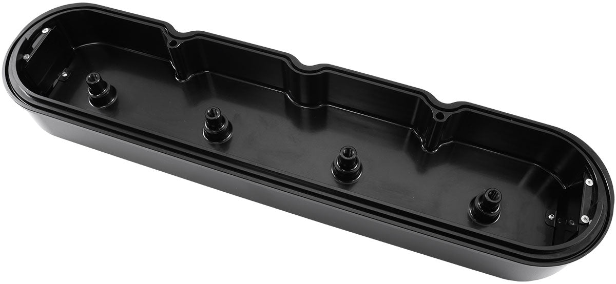 Aeroflow GM LS Billet Valve Cover Set, Black Finish with No Logo   Suit GM LS Series Engines. No Coil Mounts