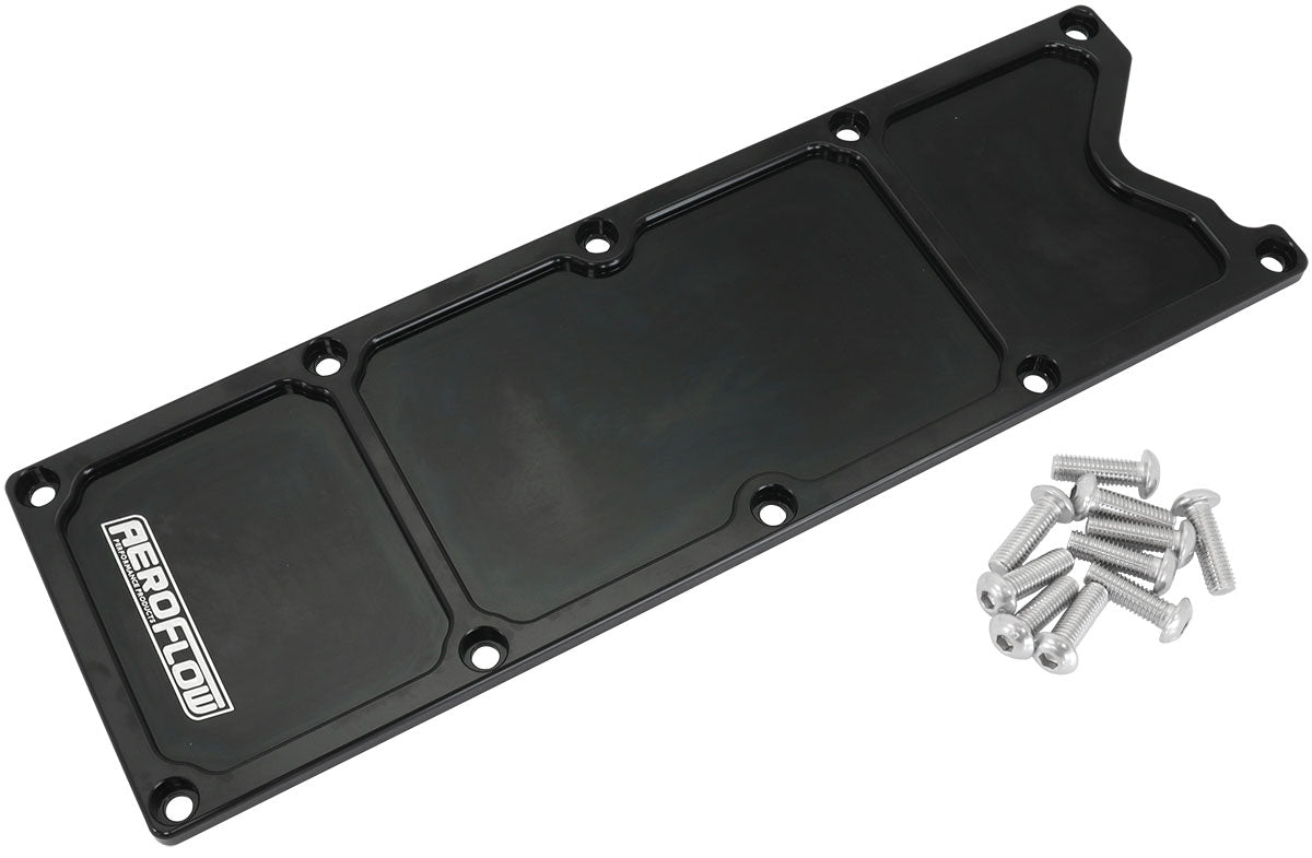 Aeroflow GM LS1 Billet Valley Plate, Black Finish   Suit GM LS1 Series