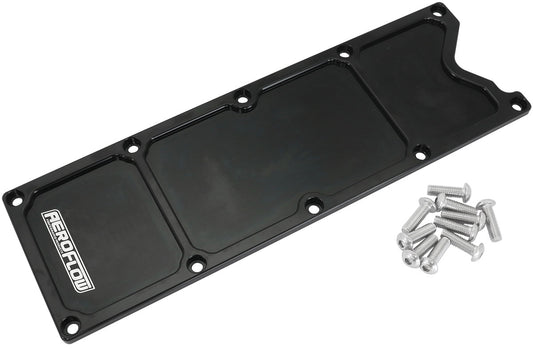 Aeroflow GM LS1 Billet Valley Plate, Black Finish   Suit GM LS1 Series