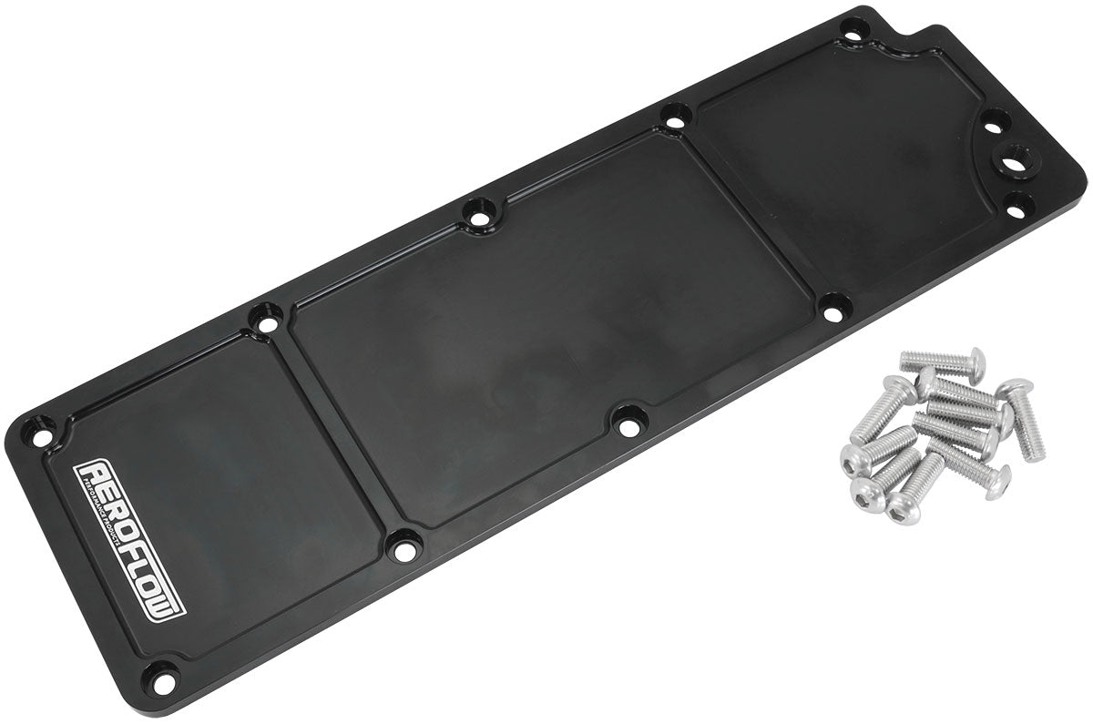 Aeroflow GM LS3 Billet Valley Plate, Black Finish   Suit GM LS3 Series Engines with DOD delete