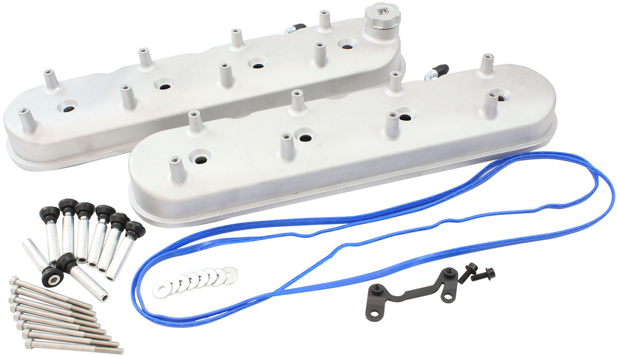 Aeroflow GM LS Factory Valve Cover Set, Tall Height, Natural Cast Finish   Suit GM LS Series Engines. Factory Position Coil Mounts